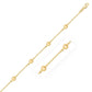 14k Yellow Gold Rolo Chain Bracelet with Puffed Heart Stations