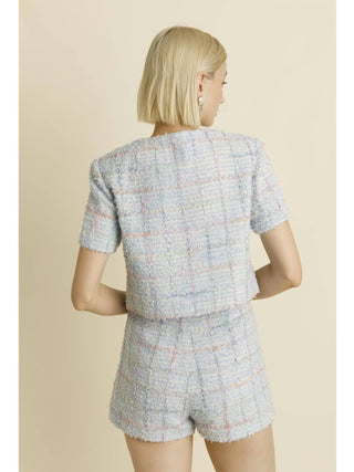 Aureum - Edina Tweed Cropped Jacket And Skort Set