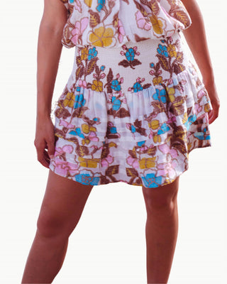 Bell - Pleated Smocked Mini Skirt