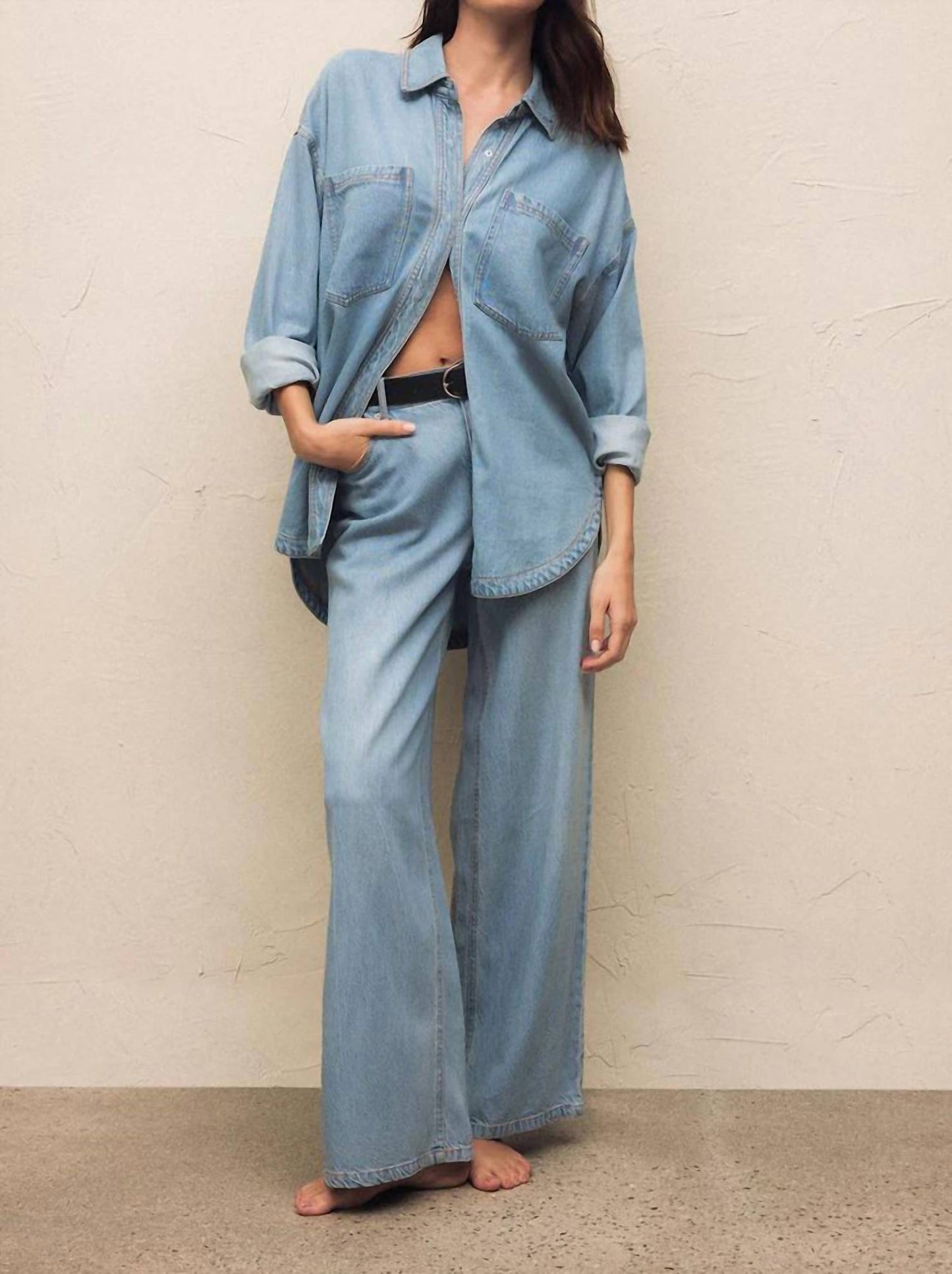 Z Supply - Mia Loose Wide Leg Denim Pants