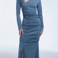 Dāl The Label - Ruched Asymmetric Midi Dress
