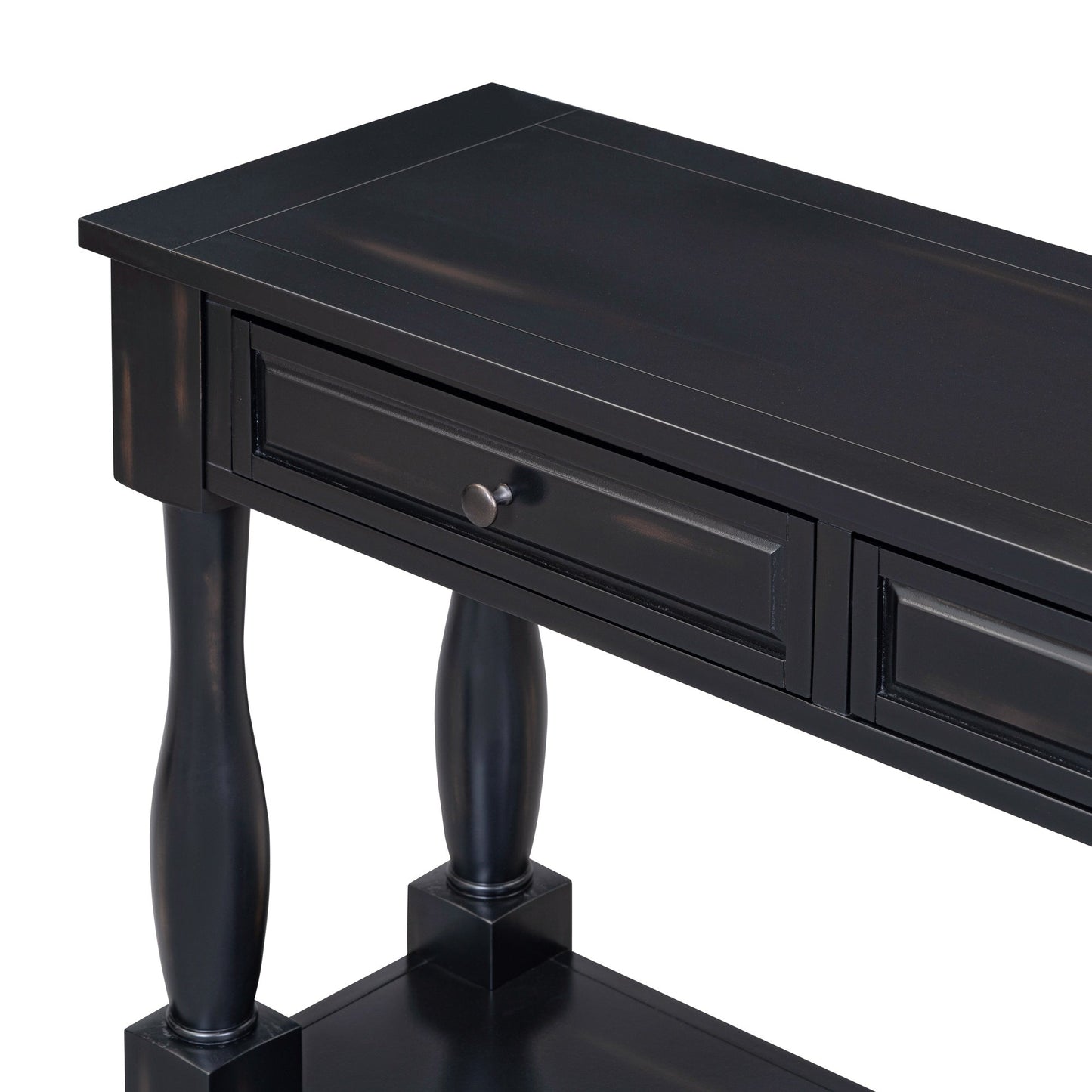 TREXM 63" Long Console Table with Drawers and Shelf