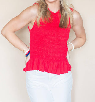 Anniewear - All American Flare Sleeveless Peplum Top