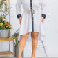 Karen T Design - Asymmetrical Shirt Dress With Contrast Collar