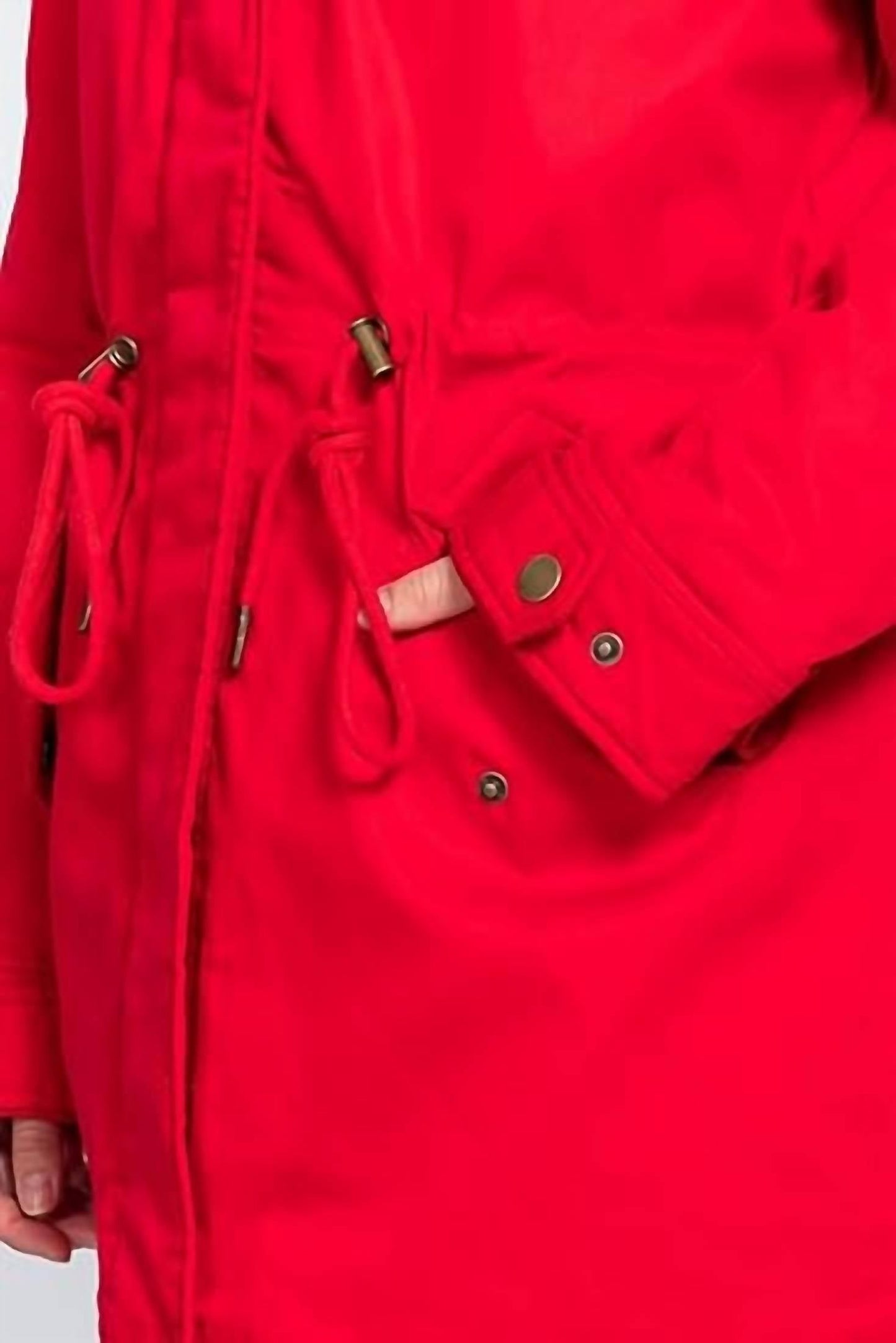 Active Usa - Fleece Lined Fur Hoodie Utility Jacket