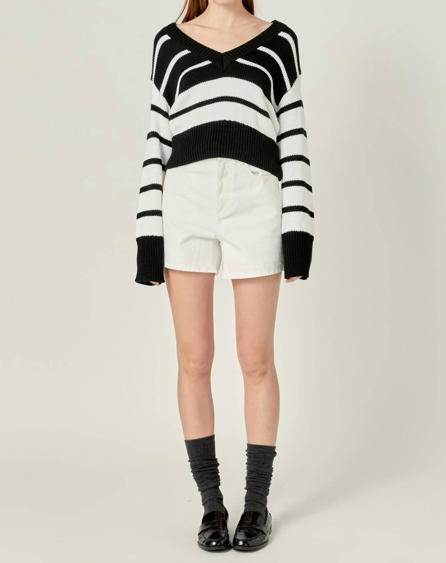 English Factory - V-neck Striped Sweater