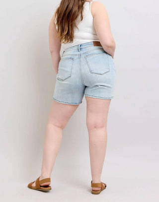 Judy Blue - High Rise Mid Length Dad Denim Short