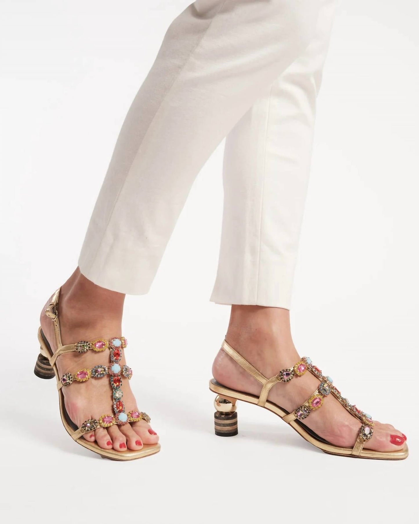 Frances Valentine - Women Kiki Gem Nappa With Rhinestones Heel