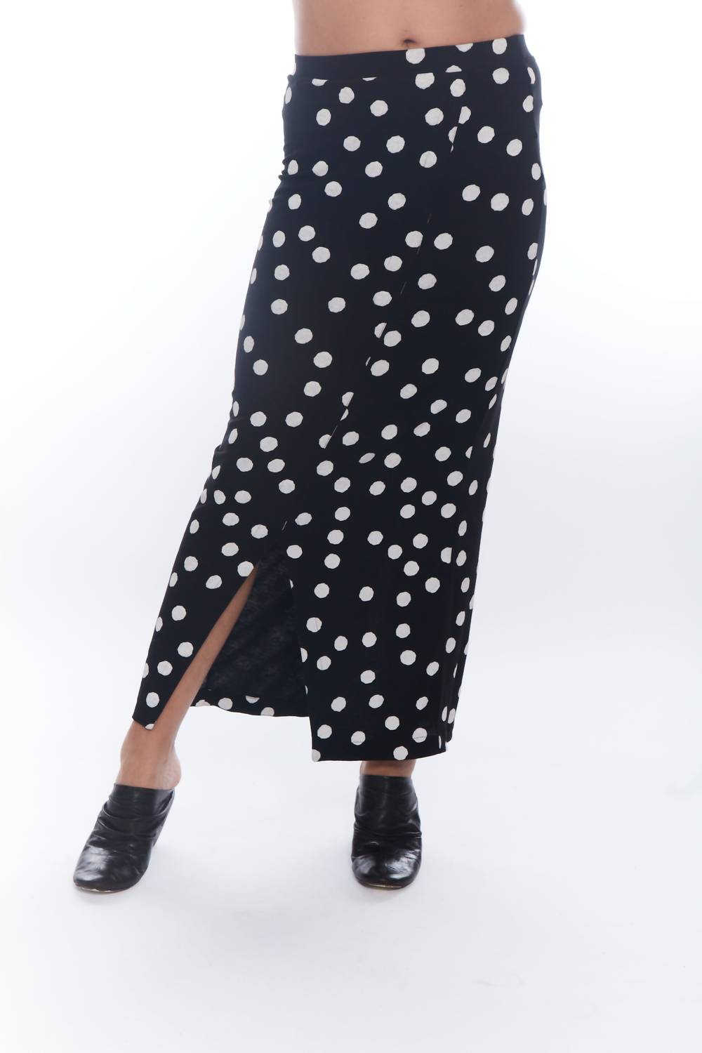 Matthildur - Jane Polka Dot Slit Maxi Skirt