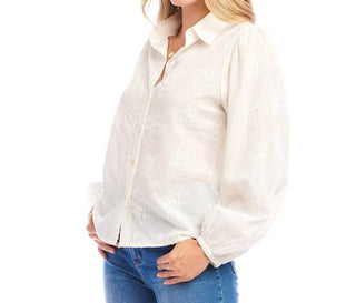 Karen Kane - Embellished Puff Sleeve Shirt
