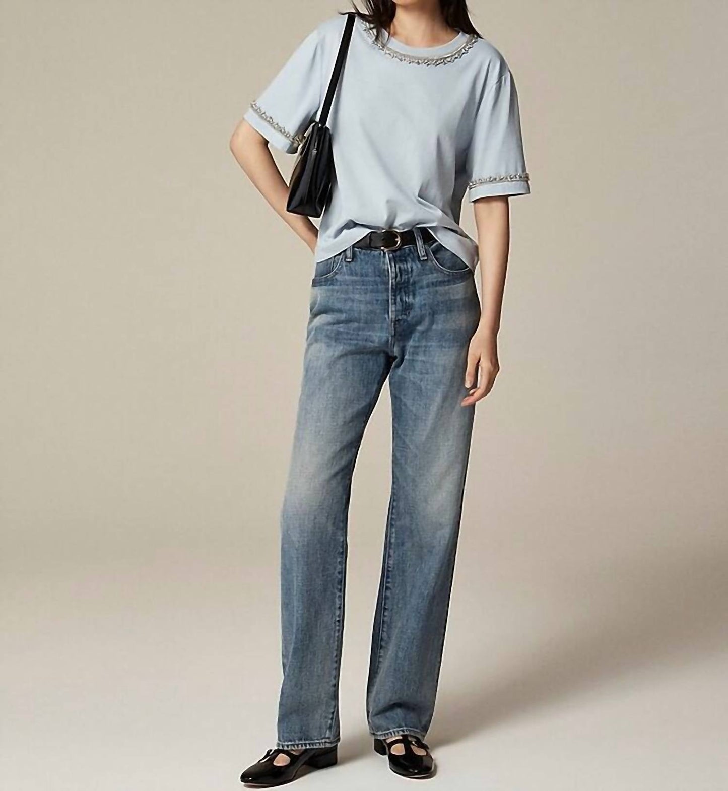 J.Crew - Heavy Jersey T-shirt With Rhinestones