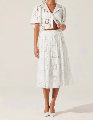Astr - Andolina Crochet Lace Midi Skirt