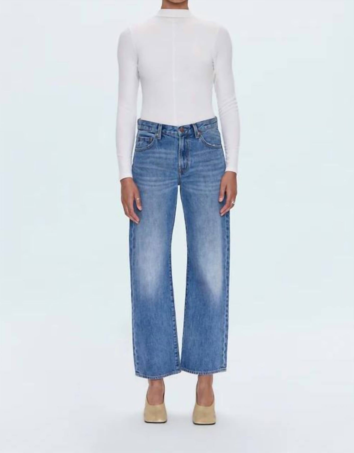 Pistola - Lexi Mid Rise Bowed Straight Jean