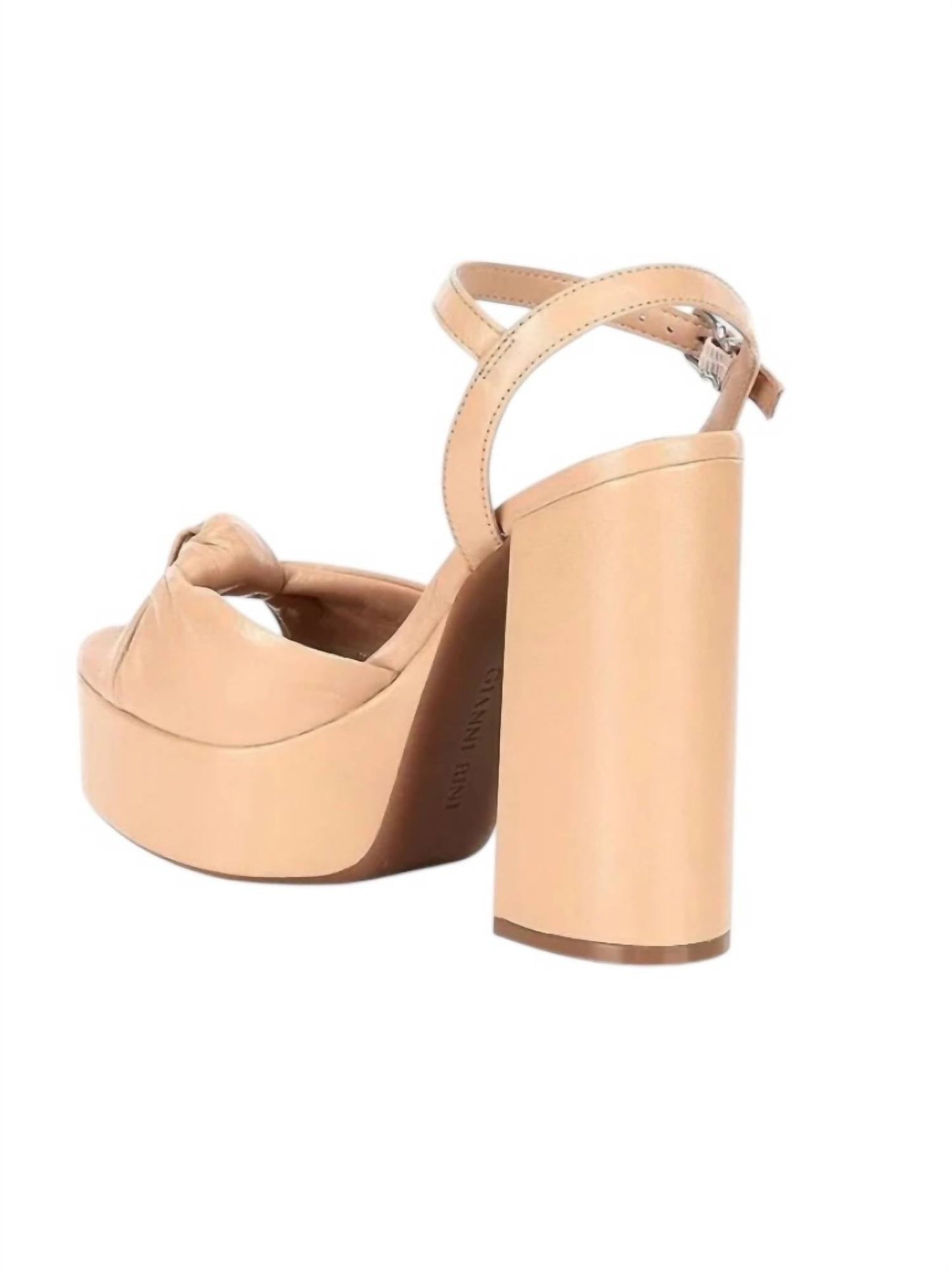 Gianni Bini - Women's Hartliye Leather Knot Ankle Strap Platform Sandals