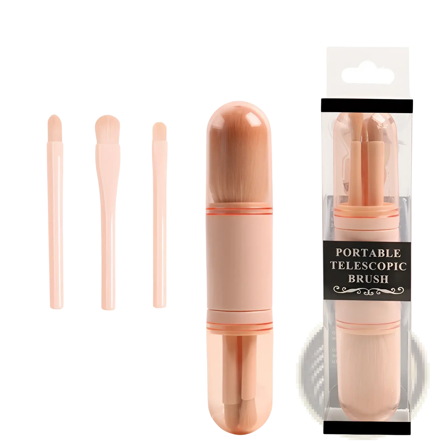 4 in 1 Portable Travel Makeup Brush Set with Storage Case