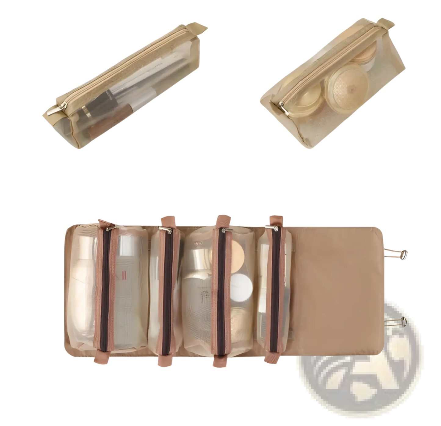 4 in 1 Travel Makeup Bag Roll Up Toiletry Organizer