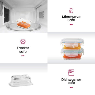 4 Oz Glass Food Containers - 6 Piece Set