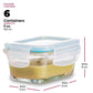 4 Oz Glass Food Containers - 6 Piece Set