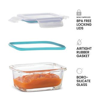 4 Oz Glass Food Containers - 6 Piece Set