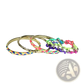 4 Piece Neon Braided Bangle Set with Gold Star Accents
