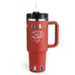 Arbaglobal 40 Oz Insulated Tumbler with Handle and Straw
