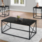 3-Piece Contemporary Living Room Table Set with Marble Look Finish