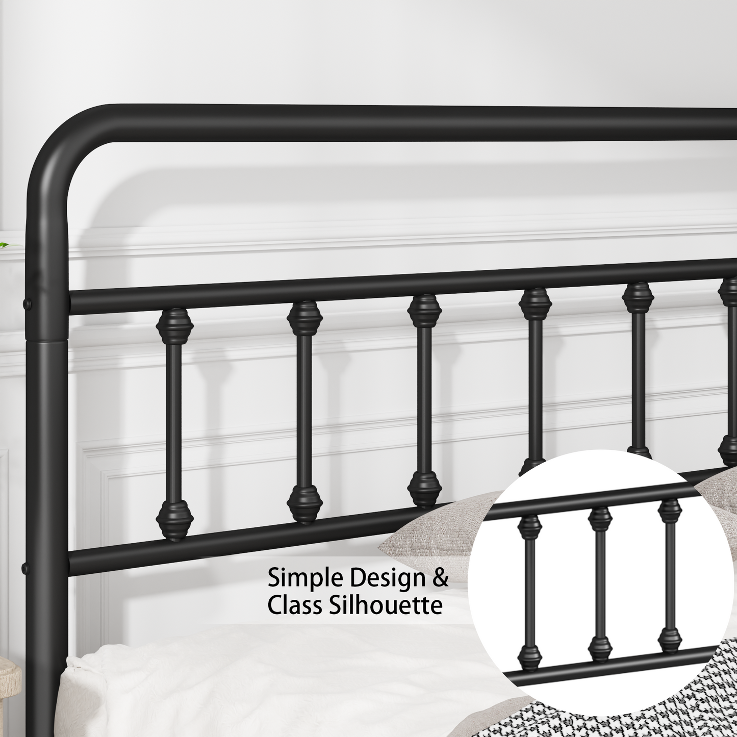 Metal Bed Frame, Full Size with Headboard and Under Bed Storage