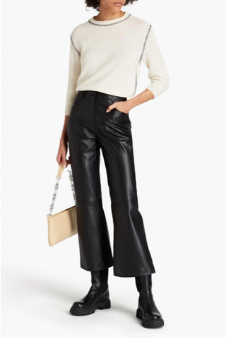 Boutique Moschino - Leather Kick-Flare Pants