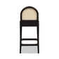 Arlin Upholstered Stool with Curved Back and Footrest - Set of 2