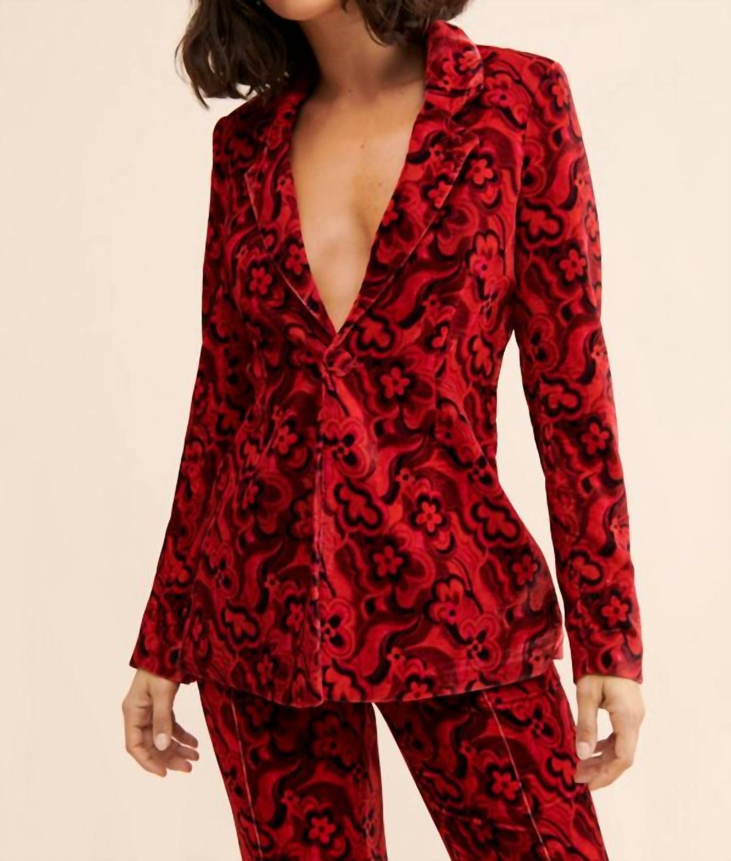 For Love & Lemons - Penny Psychedelic Floral Print Blazer