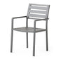 Outdoor Modern Aluminum Dining Chair (Set of 2), Gun Metal Gray