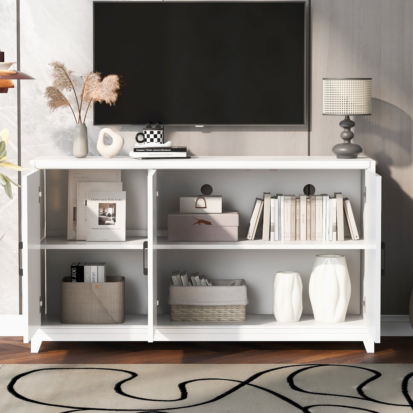 TV Stand for TVs up to 65 Inches, Modern Entertainment Center Media Console