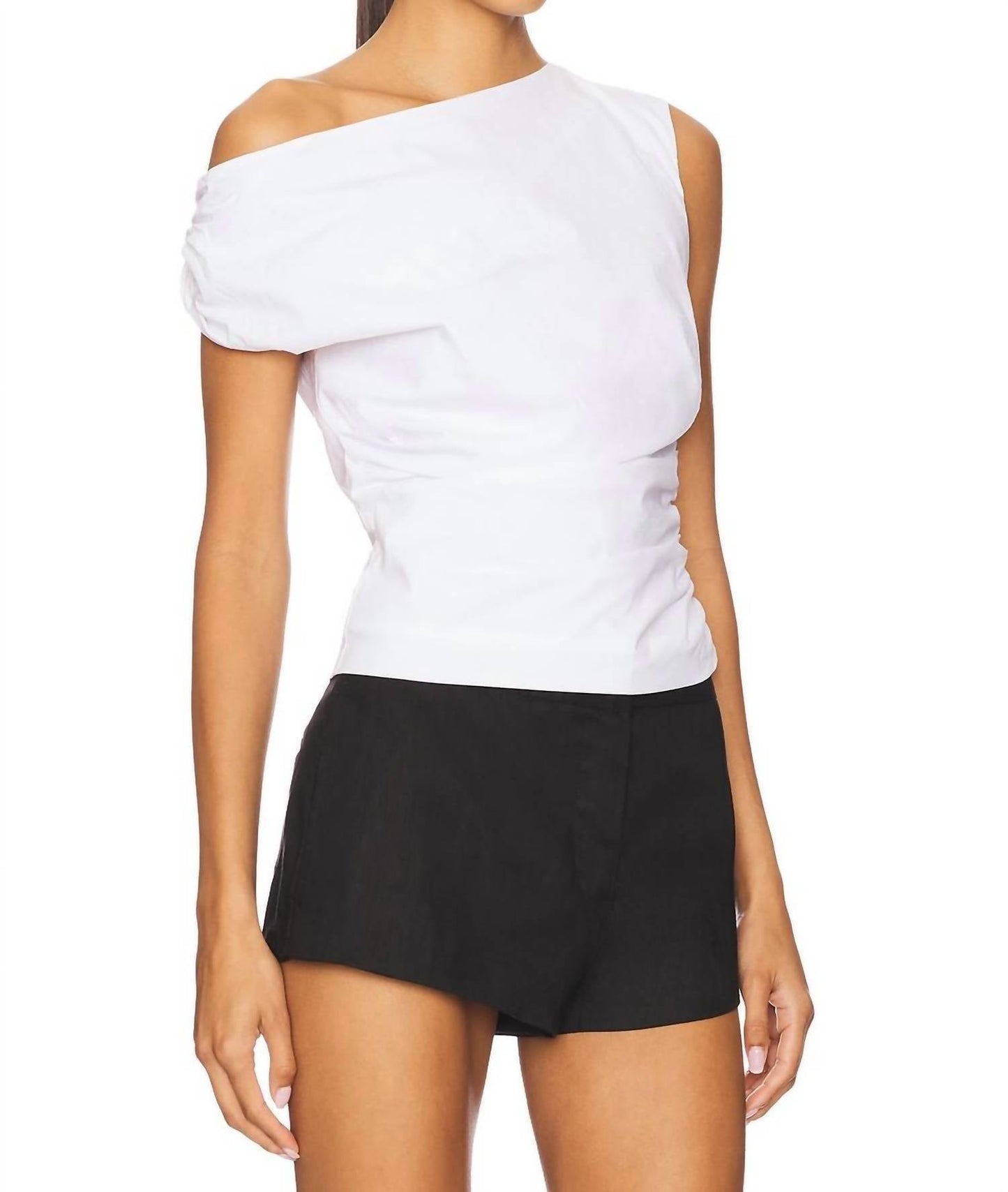 Good American - Poplin Off Shoulder Top