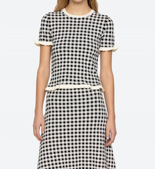 Sea - Saige Gingham Knit Top