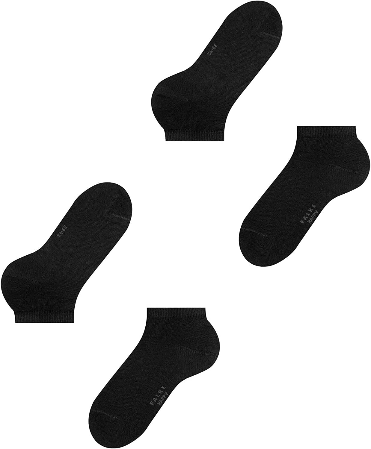 Falke Men's Happy Sneaker Sock - 2 Pack Black Size 9.5-12