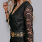 Merigold Kiss - Onyx Lace Romper