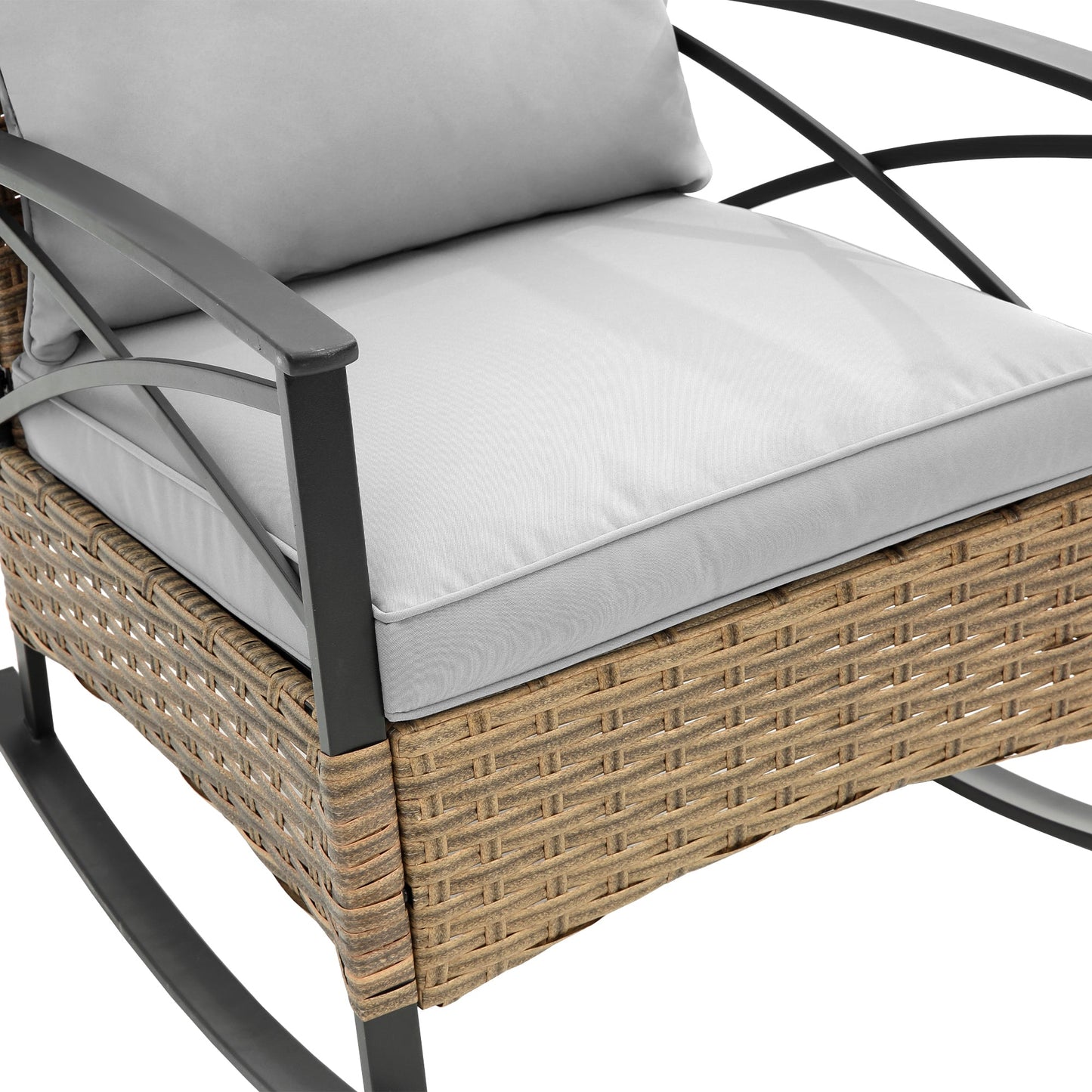3pcs Rocking Rattan Set - Grey