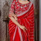 Zaalima Fashion - Chiffon Embroidered Saree With Mirror & Thread Work
