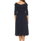 Joseph Ribkoff - Rhinestone Buckle Off-shoulder Midi Dress