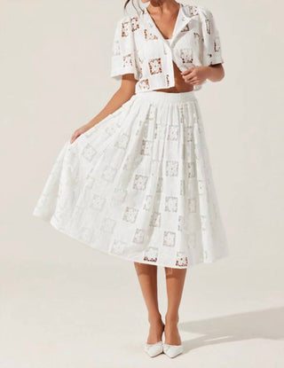 Astr - Andolina Crochet Lace Midi Skirt