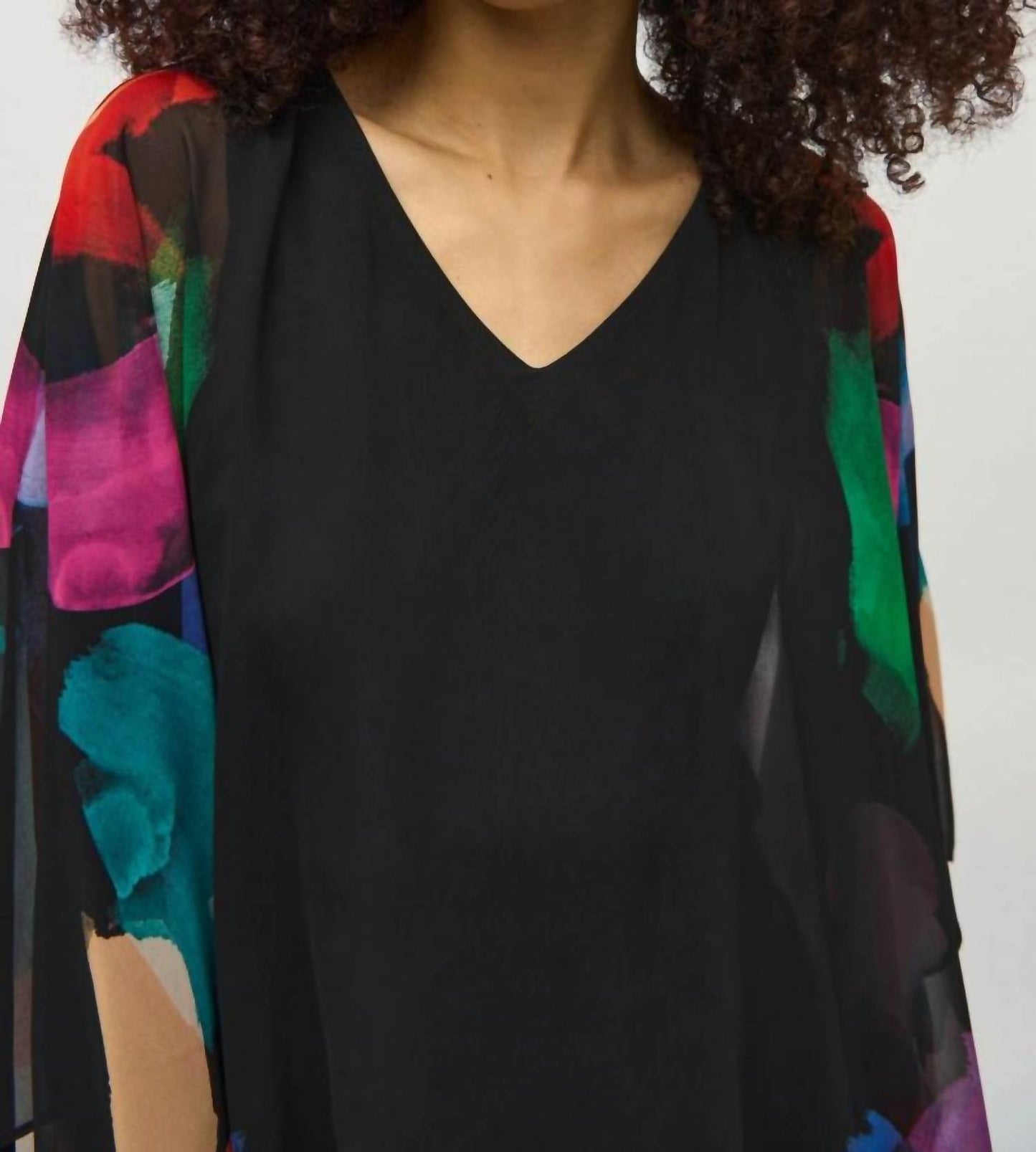 Joseph Ribkoff - Chiffon Abstract Print Poncho