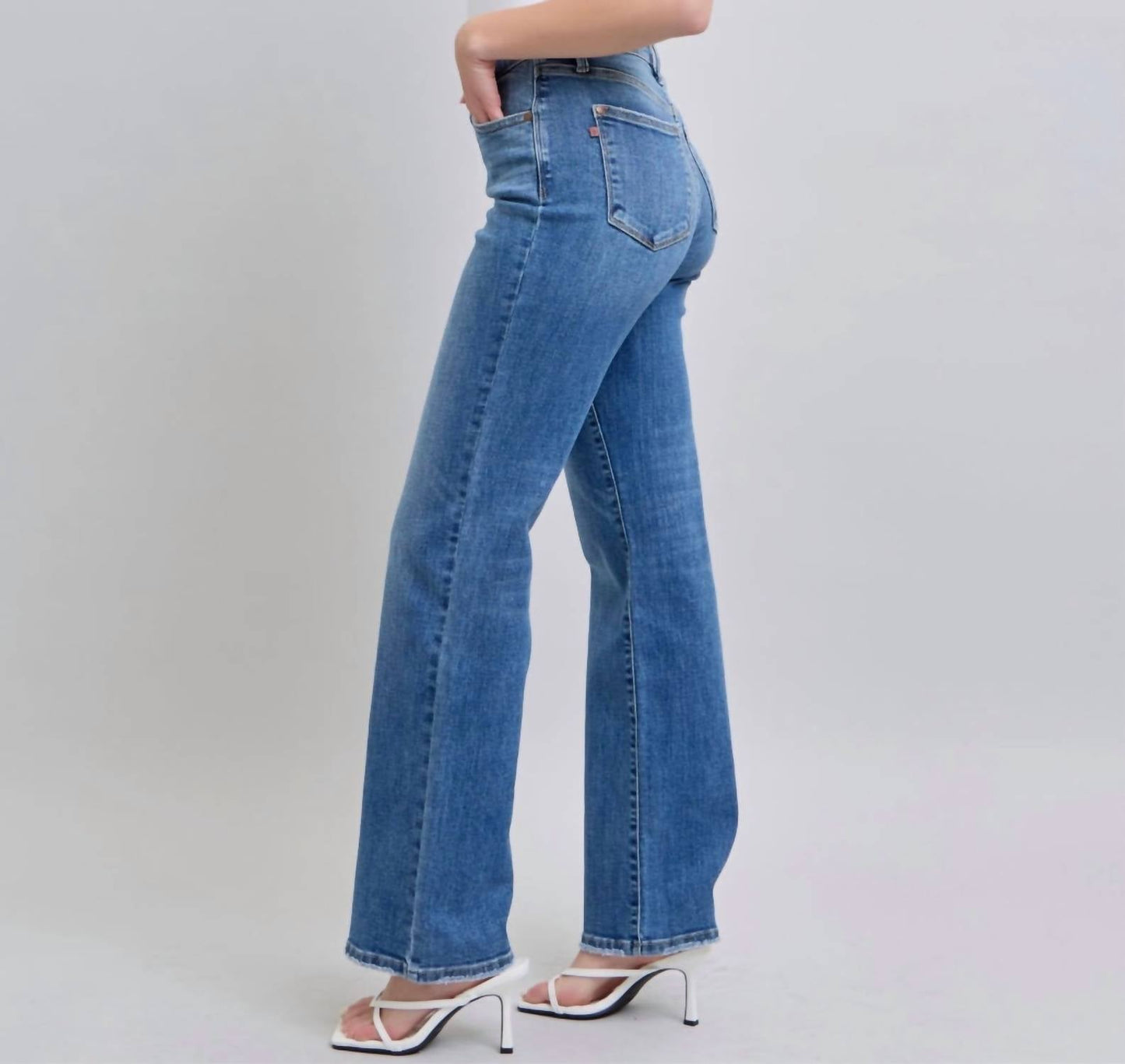 Judy Blue - Samantha Mid Rise V-front Straight Leg Jeans