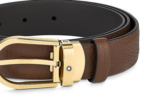 Montblanc Men's Horseshoe Buckle Belt Brown Size Regular