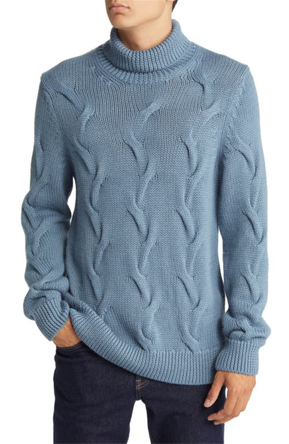 Brax Brian Wool Blend Turtleneck Sweater In Storm