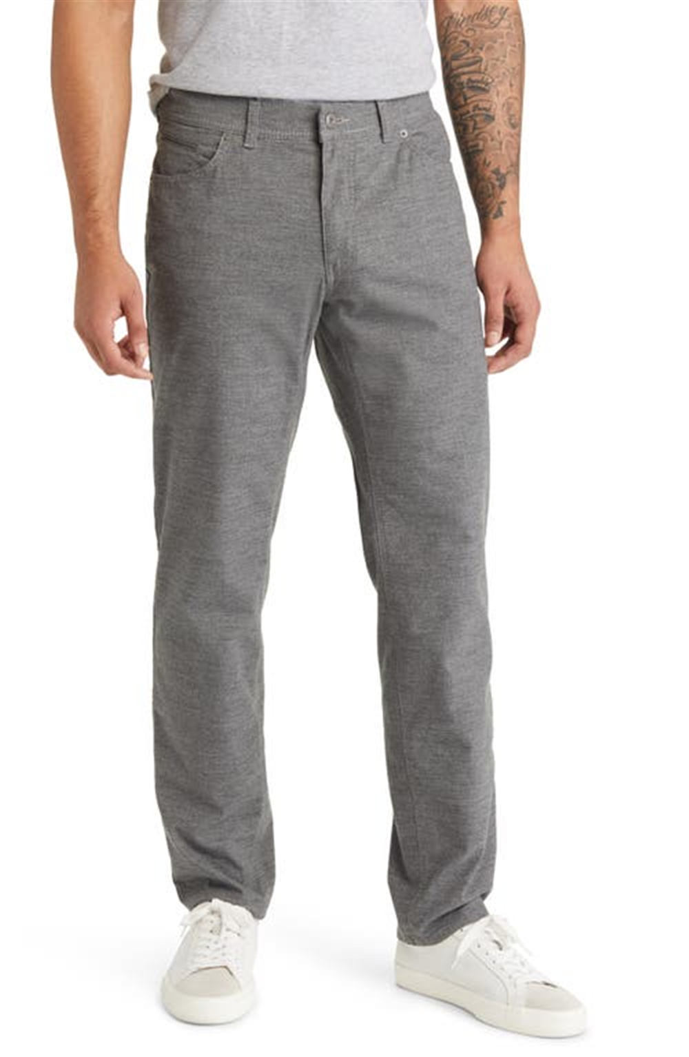 Brax Cooper Cotton Blend Trousers In Graphit Size 33 X 32