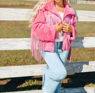 Buddylove - Skylar Fringe Faux Fur Jacket