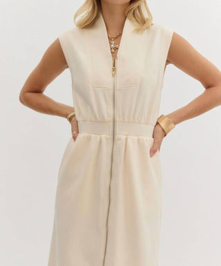 Entro - Sleeveless Zip Up Midi Dress