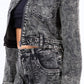 American Bazi - Chic Cropped Zip-up Bleached Jacket