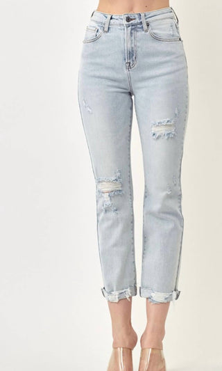 Risen - Mid Rise Vintage Straight Leg Jeans