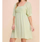 Allie Rose - Textured Puff Sleeve Babydoll Dress